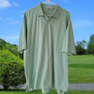 Peter Millar Mint Green Men's L Golf Performance Polo Shirt FHL Bank Atlanta